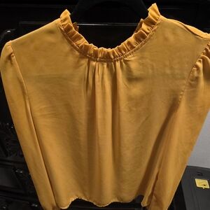 SHEIN Mustard Ruffled Blouse